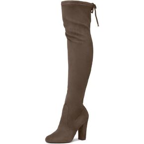 Shoe Land Womens Classify Over the knee Thigh High Boots Chunky Block Heels Long Stretch Fall Dress Boots