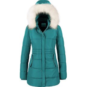 Chrisuno Women's Winter Warm Coats Puffer Jacket Long Drawstring Waterproof Snow Parka With Removable Faux Fur Trim Hood in Kuwait