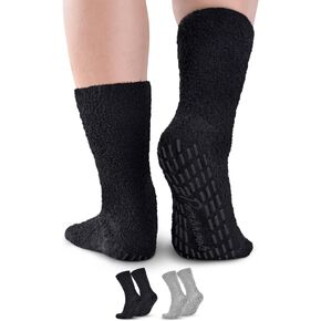 Pembrook Fuzzy Slipper Socks with Grippers for Women and Men - Non Skid Socks / No Slip Fuzzy Socks in Kuwait