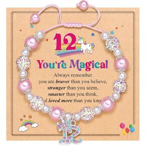 UPROMI Gifts for 6-12 Year Old Girl Unicorn Bracelet, Christmas Birthday Gifts for Daughter/Granddaughter/Niece
