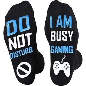 NDLBS Funny Christmas Gifts Novelty Gaming Socks Christmas Stocking Stuffers for Men Teens Boys Kids Him Adult Xmas Gifts