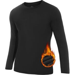 SIMIYA Mens Thermals Long Sleeve Undershirt Warm Fleece Lined Base Layer Thermal Tops Long John Shirts for Men