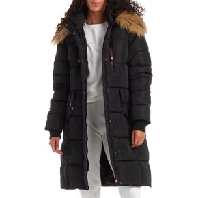 CANADA WEATHER GEAR Women's Winter Jacket - Heavyweight Long Length Bubble Puffer Parka (S-XL)
