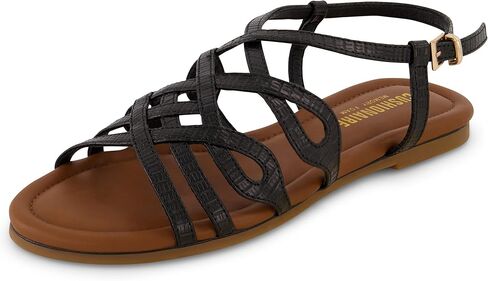 CUSHIONAIRE Women's Joanna flat sandal +Comfort Foam, Wide Widths Available in Saudi Arabia
