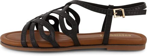 CUSHIONAIRE Women's Joanna flat sandal +Comfort Foam, Wide Widths Available in Saudi Arabia