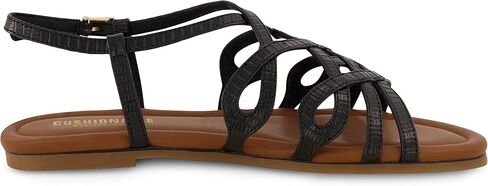 CUSHIONAIRE Women's Joanna flat sandal +Comfort Foam, Wide Widths Available in Saudi Arabia