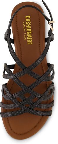 CUSHIONAIRE Women's Joanna flat sandal +Comfort Foam, Wide Widths Available in Saudi Arabia