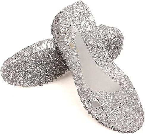 Women's Jelly Sandals Ballet Shoes Slip On Flats Hollow Out Loafers in Saudi Arabia