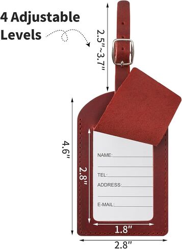 Ringsun Genuine Leather Luggage Tag for Suitcases ID Tags Bag Tags for Luggage (2 Pack) in Kuwait