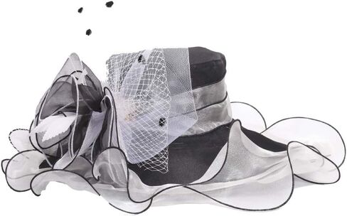 Go Mai Women Kentucky Derby Hat Organza Hats Two Wear Ways,Hat Flower Can Be Used As a Headwear in Kuwait