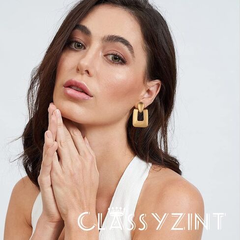 أقراط CLASSYZINT بمشبك ذهبي وفضي للنساء مصنوعة يدويًا من النحاس والمعدن بتصميم عتيق أقراط متدلية مجوهرات هدية in Kuwait