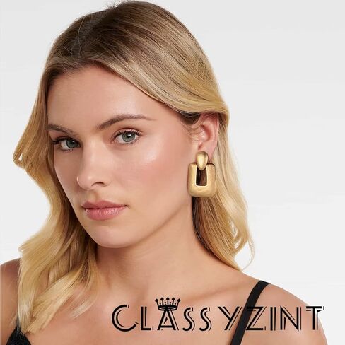 أقراط CLASSYZINT بمشبك ذهبي وفضي للنساء مصنوعة يدويًا من النحاس والمعدن بتصميم عتيق أقراط متدلية مجوهرات هدية in Kuwait