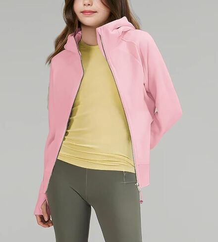 بلوفر rrhss للفتيات بغطاء للرأس وأكمام طويلة وفتحة إبهام مع جيوب للأعمار من 5 إلى 14 عامًا in Kuwait