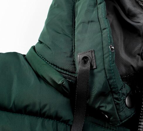 ELORA Heavyweight Women's Vegan Puffer Mid-Length Cargo Coat with Faux Fur Trim Removable Hood in Kuwait