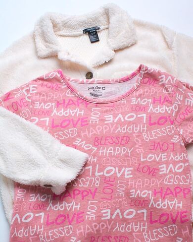 طقم جاكيت قميص للفتيات من Instagirl - قطعتين من سترة صوف الشيربا المريحة وتي شيرت - مجموعة ملابس الشباب للفتيات (7-16) in Kuwait