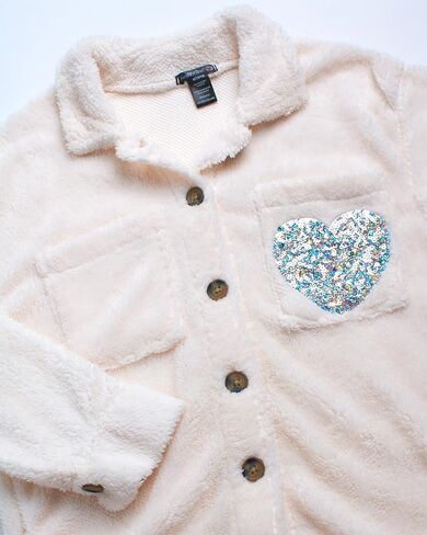 طقم جاكيت قميص للفتيات من Instagirl - قطعتين من سترة صوف الشيربا المريحة وتي شيرت - مجموعة ملابس الشباب للفتيات (7-16) in Kuwait