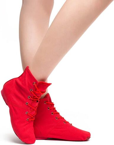 MSMAX Womens Jazz Dance Boots Lace Up High Top Character Shoes for Women - Split Sole Ankle Boots for Jazz, Theater, Stage Performance & Costume in Saudi Arabia