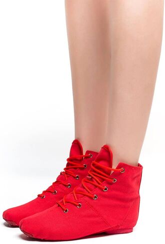 MSMAX Womens Jazz Dance Boots Lace Up High Top Character Shoes for Women - Split Sole Ankle Boots for Jazz, Theater, Stage Performance & Costume in Saudi Arabia