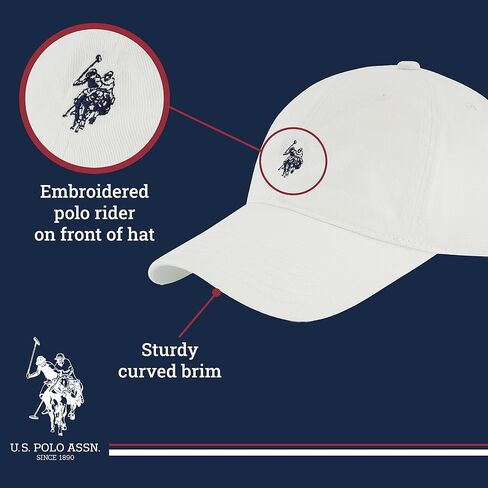 U.S. Polo Assn. Small Polo Pony Logo Baseball Hat, 100% Cotton, Adjustable Cap in Kuwait