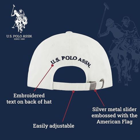 U.S. Polo Assn. Small Polo Pony Logo Baseball Hat, 100% Cotton, Adjustable Cap in Kuwait