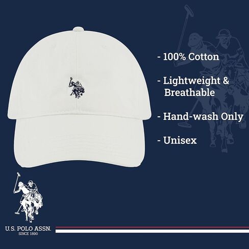 U.S. Polo Assn. Small Polo Pony Logo Baseball Hat, 100% Cotton, Adjustable Cap in Kuwait