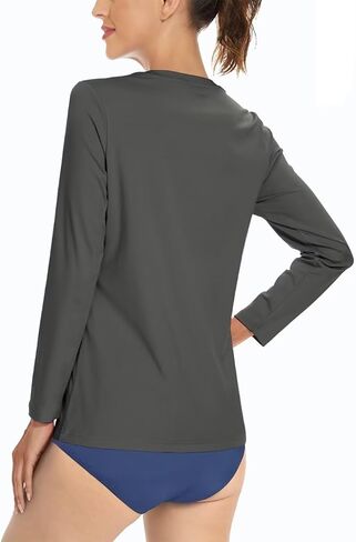 Boladeci Women's UPF 50+ Sun Shirts V Neck Long Sleeve Lightweight Quick Dry UV Protection Clothing Rash Guard Swim T-Shirts in Kuwait