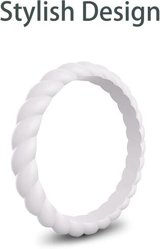 MOKANI Silicone Wedding Ring for Women, 10 Pack Thin and Braided Rubber Band, Fashion, Colorful, Comfortable fit, Skin Safe in Saudi Arabia