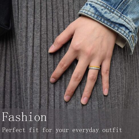MOKANI Silicone Wedding Ring for Women, 10 Pack Thin and Braided Rubber Band, Fashion, Colorful, Comfortable fit, Skin Safe in Saudi Arabia