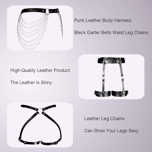 CHIRCOLS الشرير الخصر سلسلة الساق الفخذ الرباط بيكيني للشاطئ موضة الجسم حزام أحزمة قابلة للتعديل مع دائرة القوطية للحزب in Kuwait