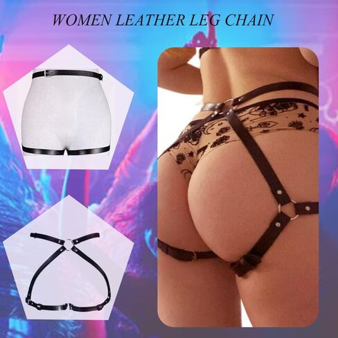 CHIRCOLS الشرير الخصر سلسلة الساق الفخذ الرباط بيكيني للشاطئ موضة الجسم حزام أحزمة قابلة للتعديل مع دائرة القوطية للحزب in Kuwait