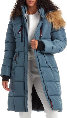 CANADA WEATHER GEAR Women's Winter Jacket - Heavyweight Long Length Bubble Puffer Parka (S-XL) in Kuwait