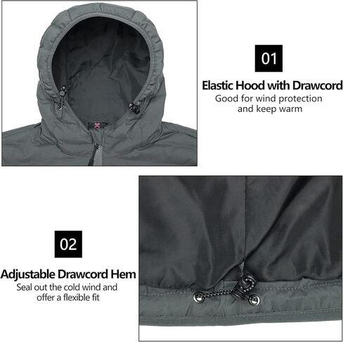 سترة نسائية منتفخة دافئة مقاومة للماء من Little Donkey Andy، معطف شتوي مقاوم للرياح مع عزل معاد تدويره in Kuwait