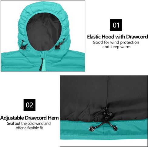 Little Donkey Andy Women's Warm Waterproof Puffer Jacket Hooded Windproof Winter Coat with Recycled Insulation in Kuwait