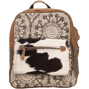 Myra Bag Clique Upcycled Canvas & Cowhide Backpack S-1446 in Saudi Arabia