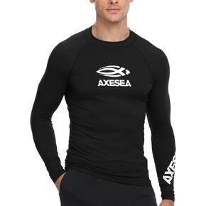 قميص سباحة رياضي بأكمام طويلة للرجال من AXESEA بعامل حماية من الطفح الجلدي 50+ Rashguard in Kuwait