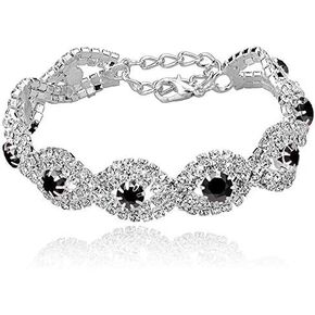 أساور كريستال مطلية بالفضة/الذهب للنساء من Long Way مقاس 6.7 بوصة+2.4 بوصة in Kuwait