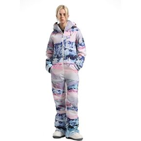 IMPHUT Women's One Piece Ski Suits Waterproof Windproof Women's Snowsuit Insulated Ski Jumpsuit for Snow Sports