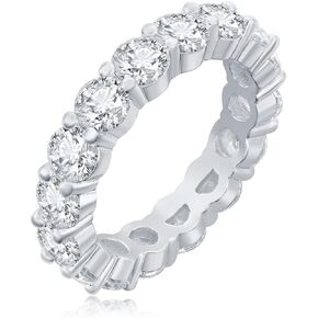 NYC Sterling Silver Ring – Sterling Silver Band – Cubic Zirconia Stones Silver Rings for Women – Sterling Silver Jewelry – Comfortable Fit