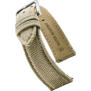 STUNNING SELECTION Alpine CORDURA fabric top and water resistant leather lining watch strap with Quick Release Spring Bars - Black, Olive, Grey, Khakhi, Blue, Red, Orange - 14, 16, 18, 20, 22 mm in Saudi Arabia