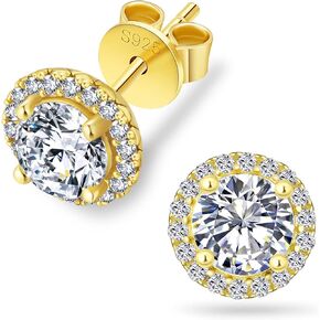 KRKC Moissanite Stud Earrings for Women, 0.5ct-2ct Lab Created Diamond Earring with 14K White Gold Plated S925 Sterling Silver Gift for Girlfriend, Wife in Kuwait