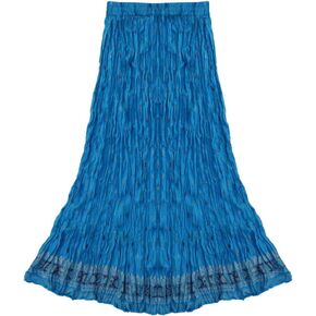 Ayurvastram Pure Cotton Crinkled Crushed Block Printed Long Skirt