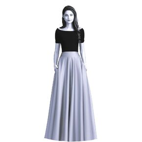 Diydress Women’s Long Satin Maxi Skirt Floor Length High Waist Fomal Prom Party Skirts with Pockets