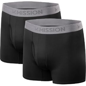 سراويل داخلية MISSION Boxer مقاس 5 بوصات بتقنية إطلاق الحرارة تبقيك جافًا وباردًا ومريحًا - عبوتان in Saudi Arabia