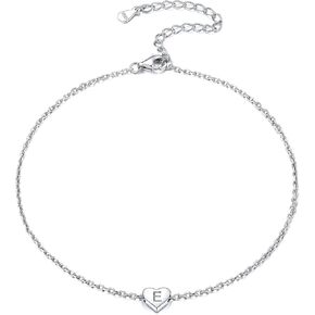 ChicSilver 925 الفضة الاسترليني الخلخال الأولي للنساء في سن المراهقة الفتيات لذيذ الشاطئ القلب الكاحل سوار القدم مجوهرات - حجم قابل للتعديل (مع صندوق هدية) in Kuwait