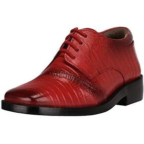 LIBERTYZENO Boys Lizard Print Genuine Leather Kids Dress Shoes Chester Red 12 Little Kids in Kuwait