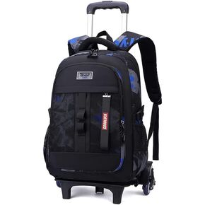 ETAISHOW Rolling Backpack for Boys Kids Backpack with Wheels Trolley School Bag Wheeled Bookbag with 6 Wheels