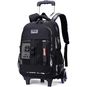 ETAISHOW Rolling Backpack for Boys Kids Backpack with Wheels Trolley School Bag Wheeled Bookbag with 6 Wheels