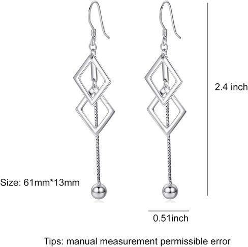 أقراط هندسية متدلية من الفضة الإسترلينية 925 للنساء, ان ايه, ان ايه in Kuwait