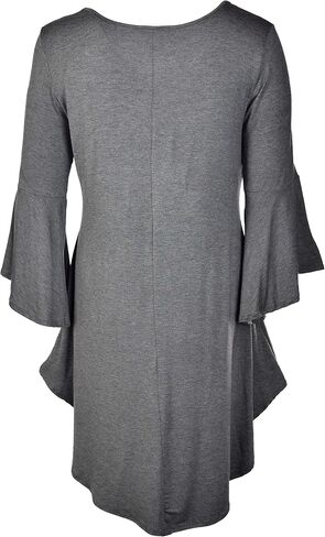 Dare2BStylish Women Plus Size High Low Bell Sleeve Gothic Blouse Tunic Top in Kuwait