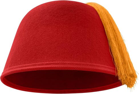 Adult Felt Red Fez Hat - Gold Tassel Shriner Cosplay Hats - Halloween Costume Accessory, One Size in Saudi Arabia